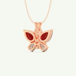 3.21 TCW Pear & Round January-Garnet Birthstone Necklace 9