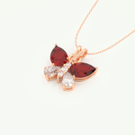 3.21 TCW Pear & Round January-Garnet Birthstone Necklace 10