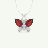 3.21 TCW Pear & Round January-Garnet Birthstone Necklace 11
