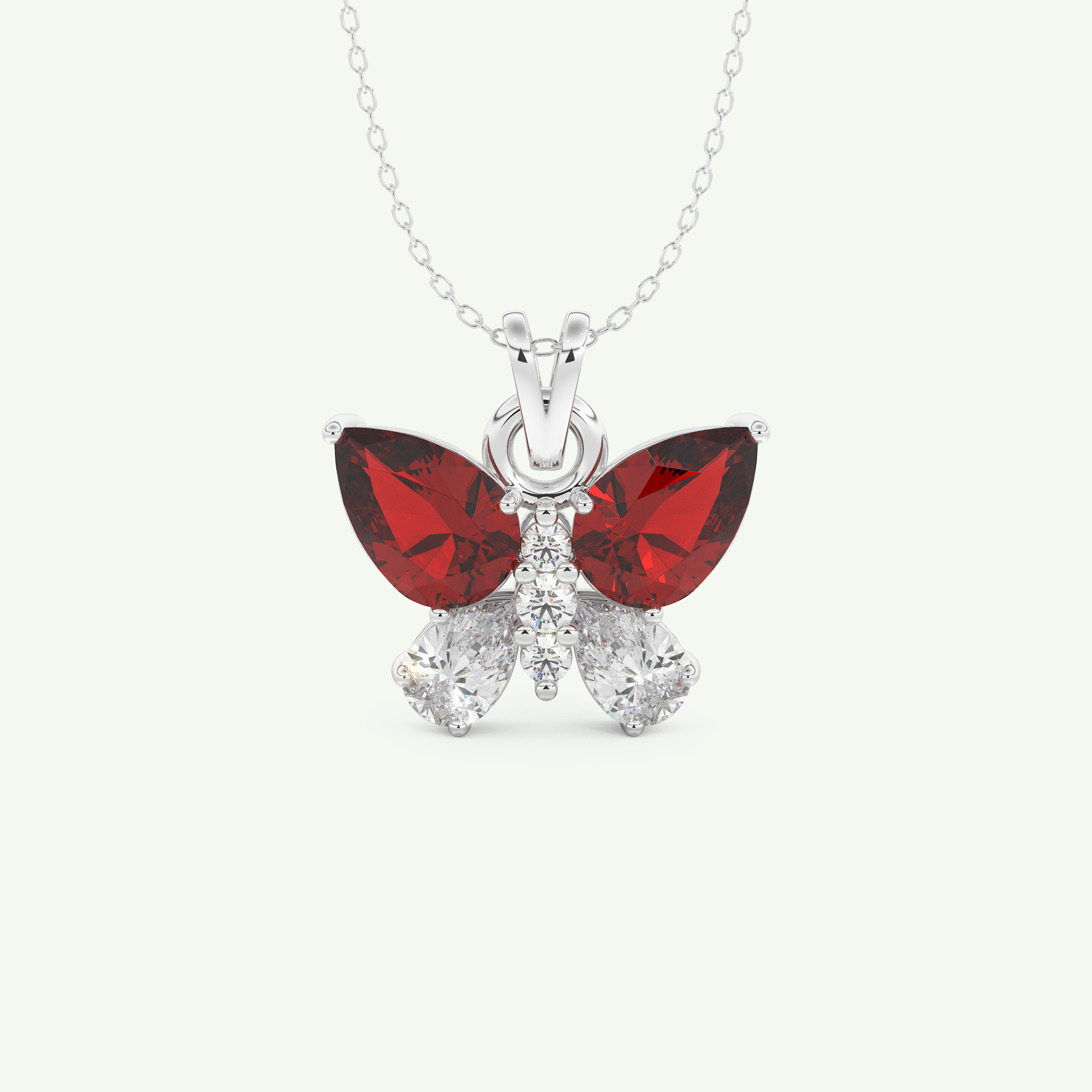 3.21 TCW Pear & Round January-Garnet Birthstone Necklace 11