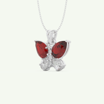 3.21 TCW Pear & Round January-Garnet Birthstone Necklace 12