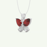 3.21 TCW Pear & Round January-Garnet Birthstone Necklace 12