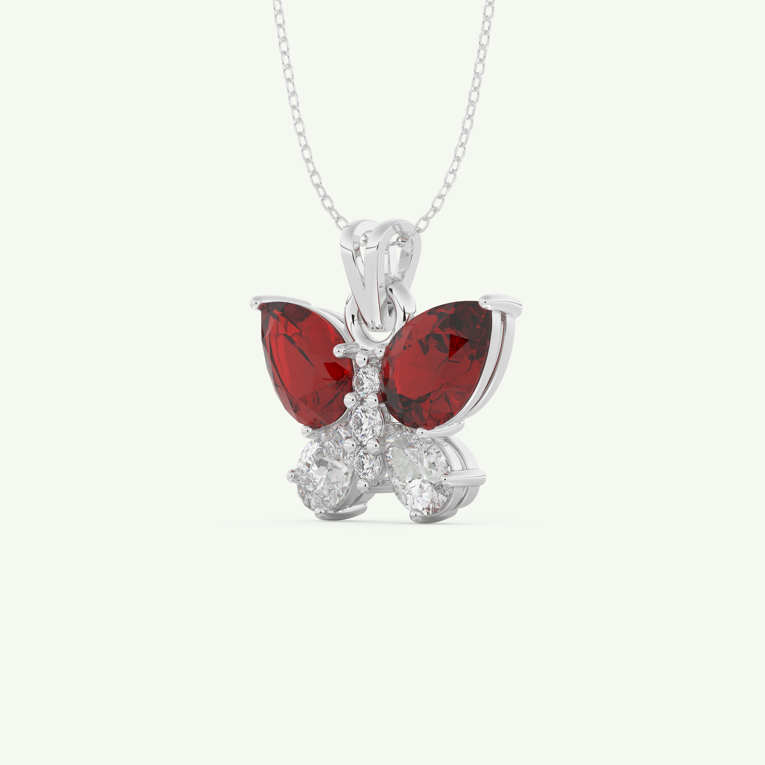 3.21 TCW Pear & Round January-Garnet Birthstone Necklace 12