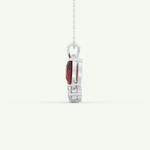 3.21 TCW Pear & Round January-Garnet Birthstone Necklace 13