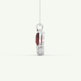 3.21 TCW Pear & Round January-Garnet Birthstone Necklace 13
