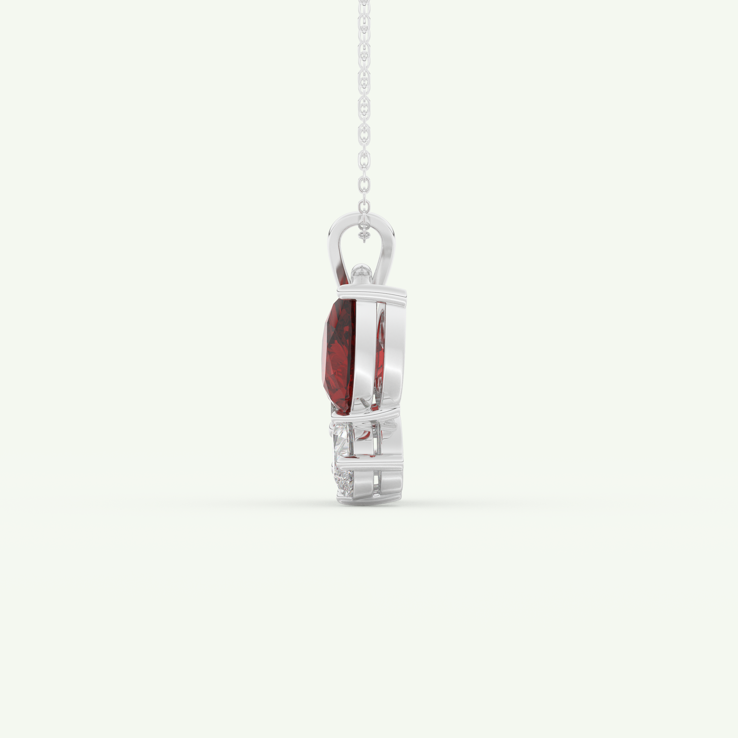 3.21 TCW Pear & Round January-Garnet Birthstone Necklace 13