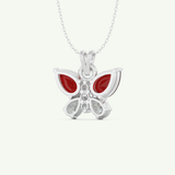 3.21 TCW Pear & Round January-Garnet Birthstone Necklace 14