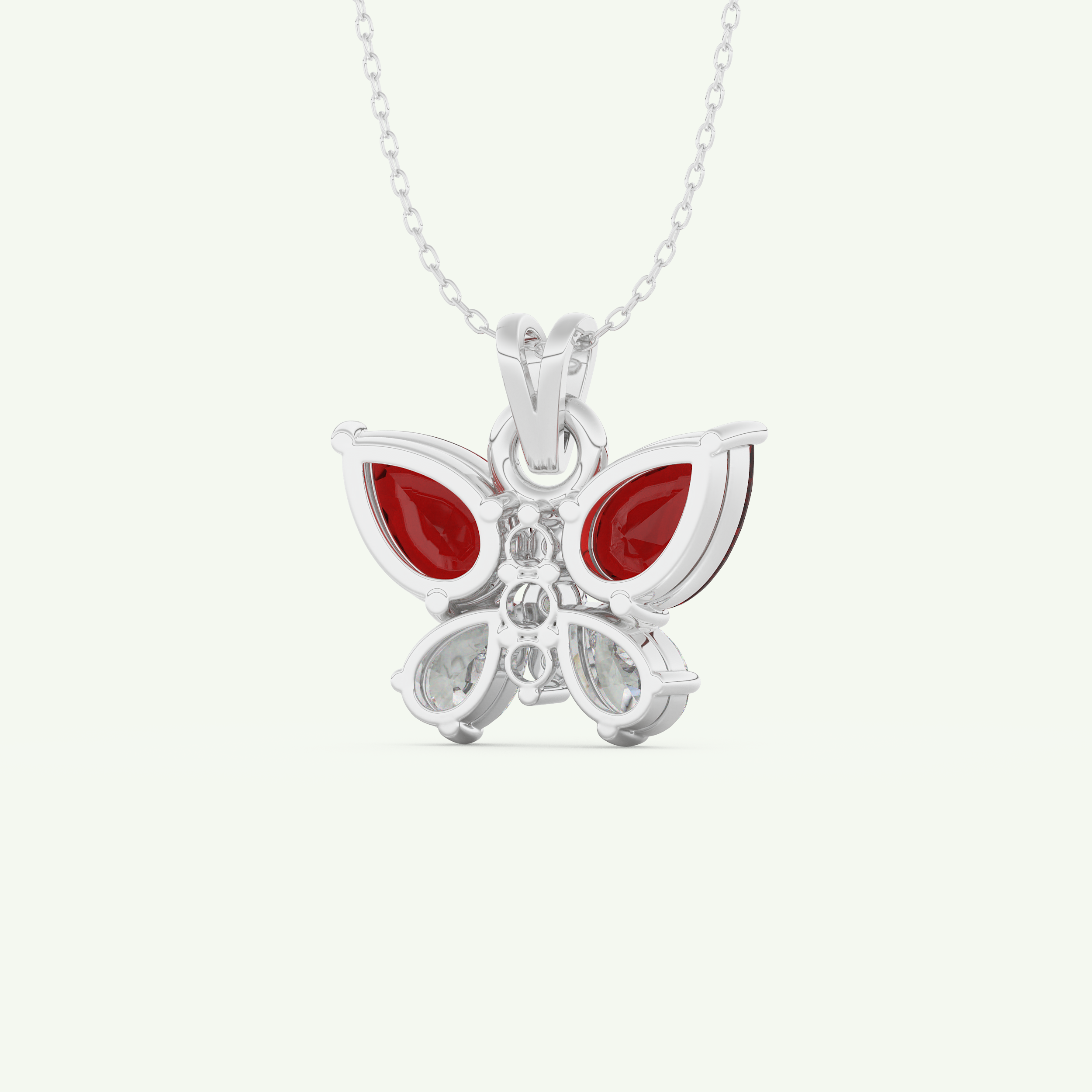 3.21 TCW Pear & Round January-Garnet Birthstone Necklace 14