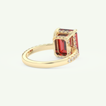 3.71 CT Emerald Cut Pave January-Garnet Amethyst Birthstone Engagement Ring 3