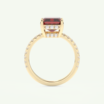 3.71 CT Emerald Cut Pave January-Garnet Amethyst Birthstone Engagement Ring 5