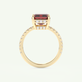 3.71 CT Emerald Cut Pave January-Garnet Amethyst Birthstone Engagement Ring 5