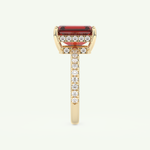 3.71 CT Emerald Cut Pave January-Garnet Amethyst Birthstone Engagement Ring 6