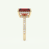 3.71 CT Emerald Cut Pave January-Garnet Amethyst Birthstone Engagement Ring 6