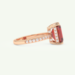 3.71 CT Emerald Cut Pave January-Garnet Amethyst Birthstone Engagement Ring 8