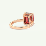 3.71 CT Emerald Cut Pave January-Garnet Amethyst Birthstone Engagement Ring 9