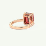 3.71 CT Emerald Cut Pave January-Garnet Amethyst Birthstone Engagement Ring 9