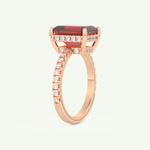 3.71 CT Emerald Cut Pave January-Garnet Amethyst Birthstone Engagement Ring 10