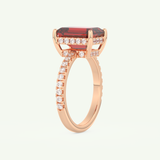 3.71 CT Emerald Cut Pave January-Garnet Amethyst Birthstone Engagement Ring 10