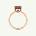 3.71 CT Emerald Cut Pave January-Garnet Amethyst Birthstone Engagement Ring 11