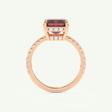 3.71 CT Emerald Cut Pave January-Garnet Amethyst Birthstone Engagement Ring 11