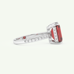 3.71 CT Emerald Cut Pave January-Garnet Amethyst Birthstone Engagement Ring 14