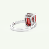 3.71 CT Emerald Cut Pave January-Garnet Amethyst Birthstone Engagement Ring 15