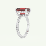 3.71 CT Emerald Cut Pave January-Garnet Amethyst Birthstone Engagement Ring 16