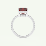 3.71 CT Emerald Cut Pave January-Garnet Amethyst Birthstone Engagement Ring 17