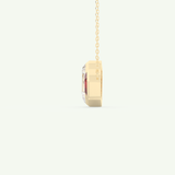 3.21 TCW Emerald & Asscher January-Garnet Birthstone Necklace 3