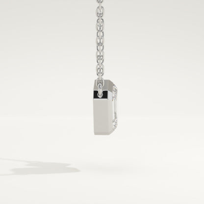 3.21 TCW Emerald & Asscher Toi Et Moi January-Garnet Birthstone Necklace