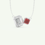 3.21 TCW Emerald & Asscher January-Garnet Birthstone Necklace 11