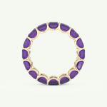 8.91 TCW Emerald Shaped February-Amethyst Birthstone Wedding Band 5