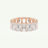 8.91 TCW Emerald Shaped April-Diamond Birthstone Wedding Band 7