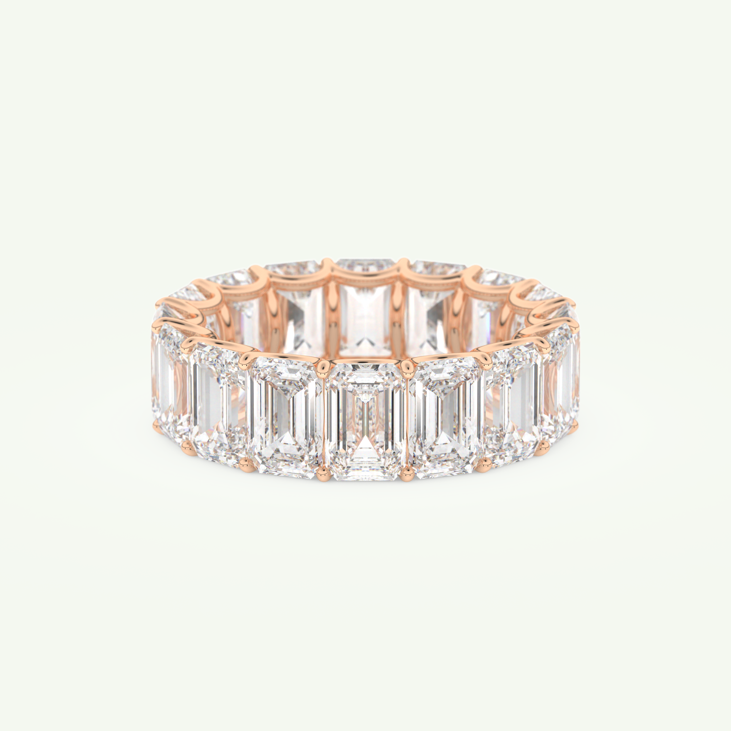 8.91 TCW Emerald Shaped April-Diamond Birthstone Wedding Band 7