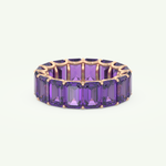 8.91 TCW Emerald Shaped February-Amethyst Birthstone Wedding Band 8