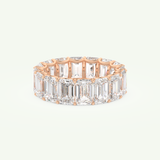 8.91 TCW Emerald Shaped April-Diamond Birthstone Wedding Band 8
