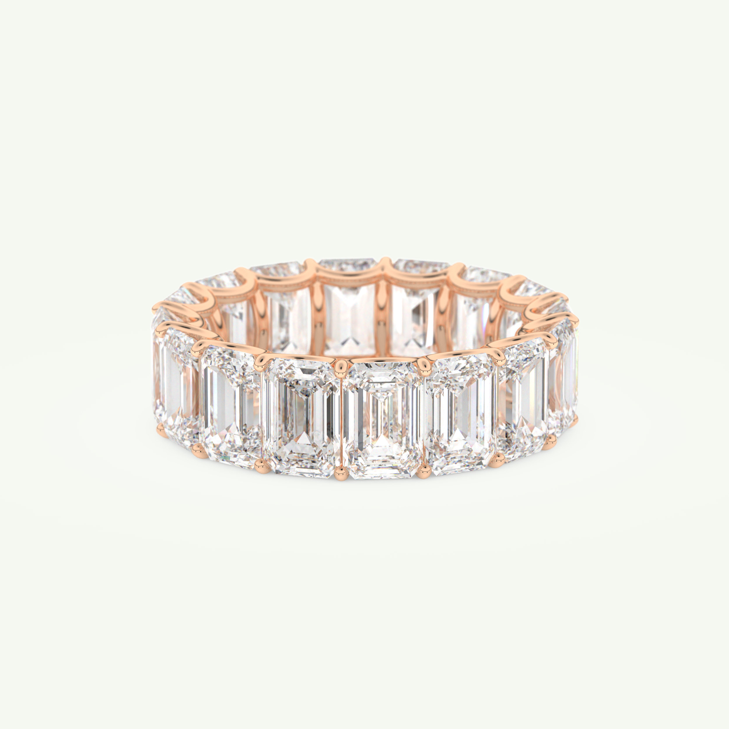 8.91 TCW Emerald Shaped April-Diamond Birthstone Wedding Band 8