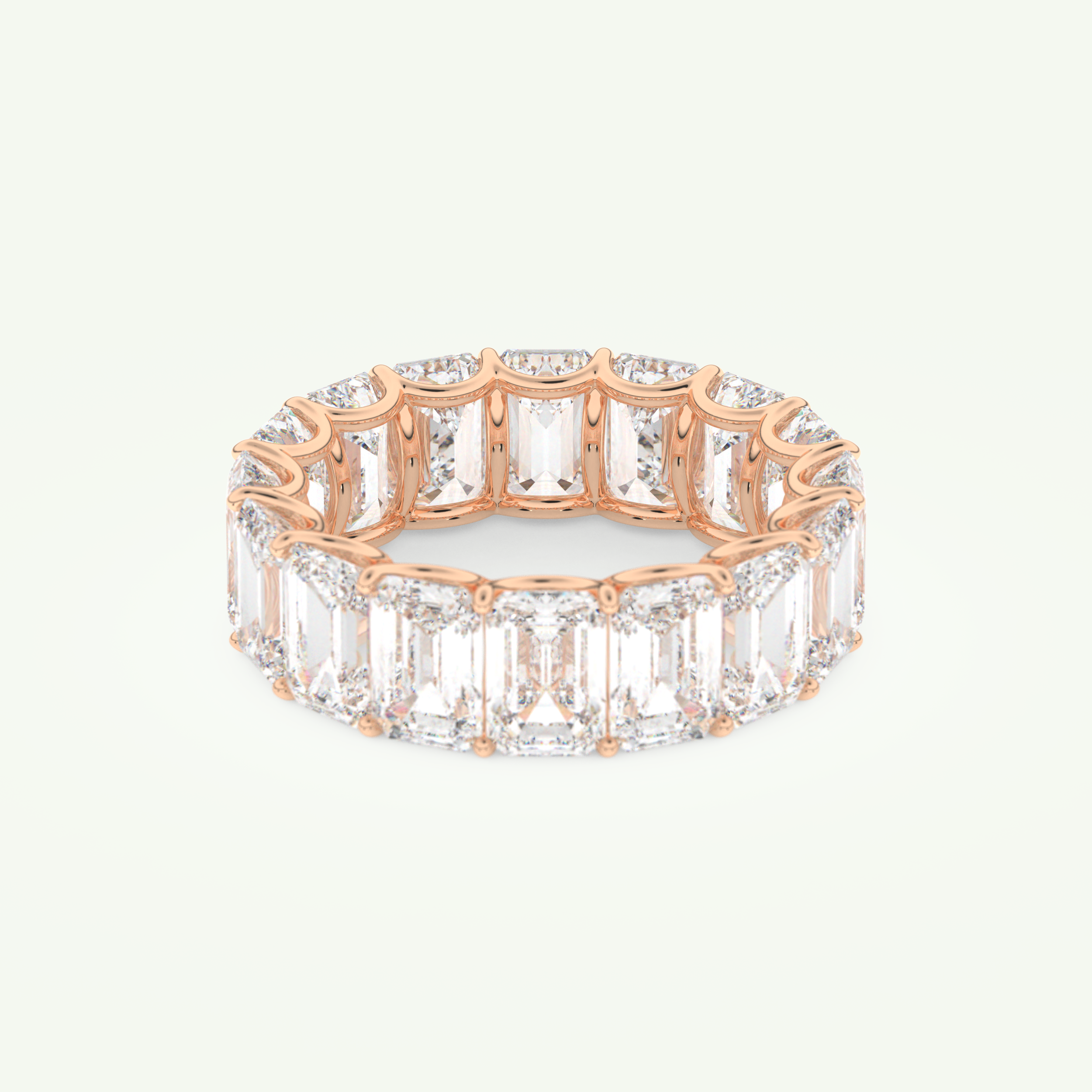 8.91 TCW Emerald Shaped April-Diamond Birthstone Wedding Band 9