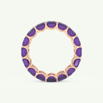 8.91 TCW Emerald Shaped February-Amethyst Birthstone Wedding Band 11