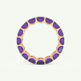 8.91 TCW Emerald Shaped February-Amethyst Birthstone Wedding Band 11