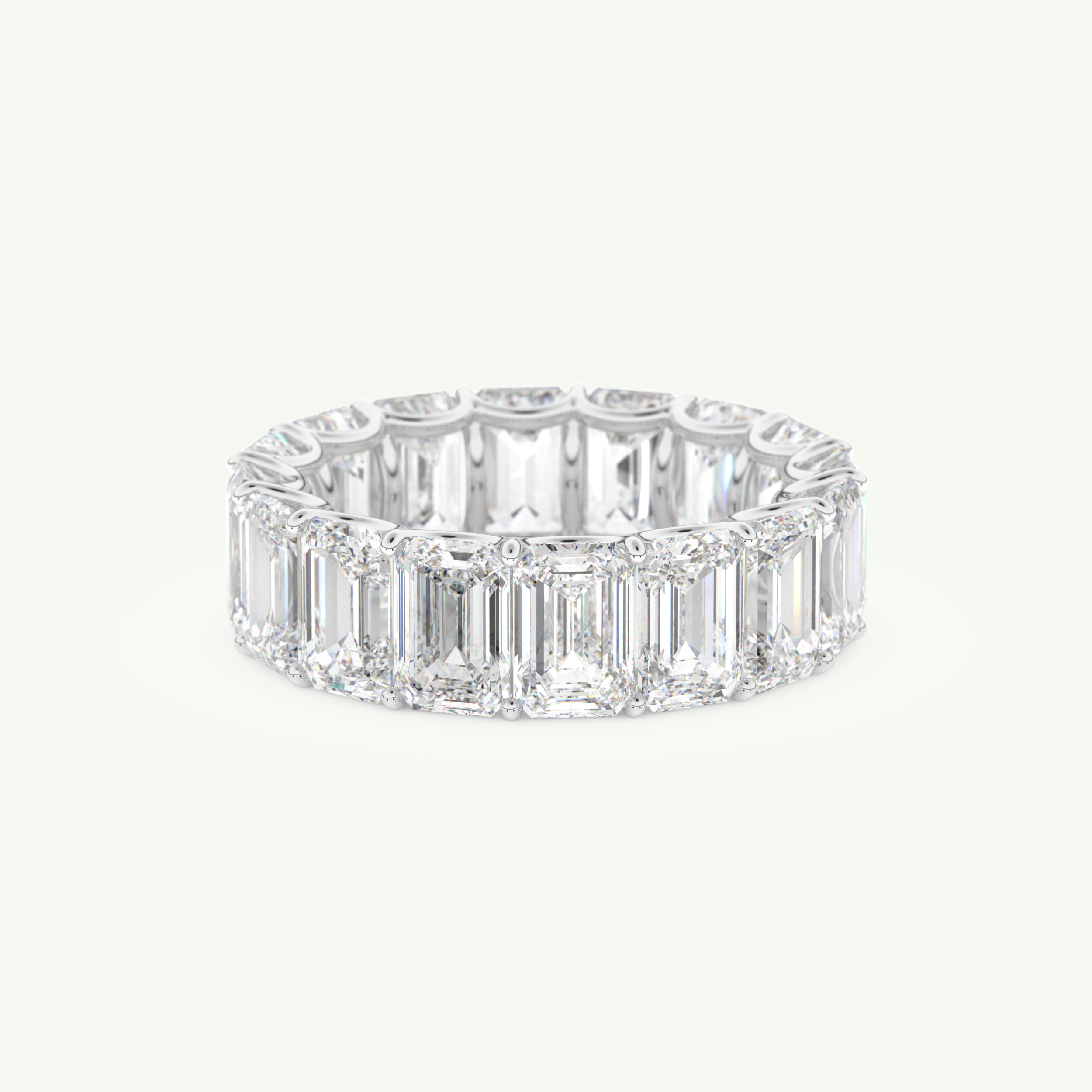 8.91 TCW Emerald Shaped April-Diamond Birthstone Wedding Band 14