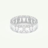 8.91 TCW Emerald Shaped April-Diamond Birthstone Wedding Band 15