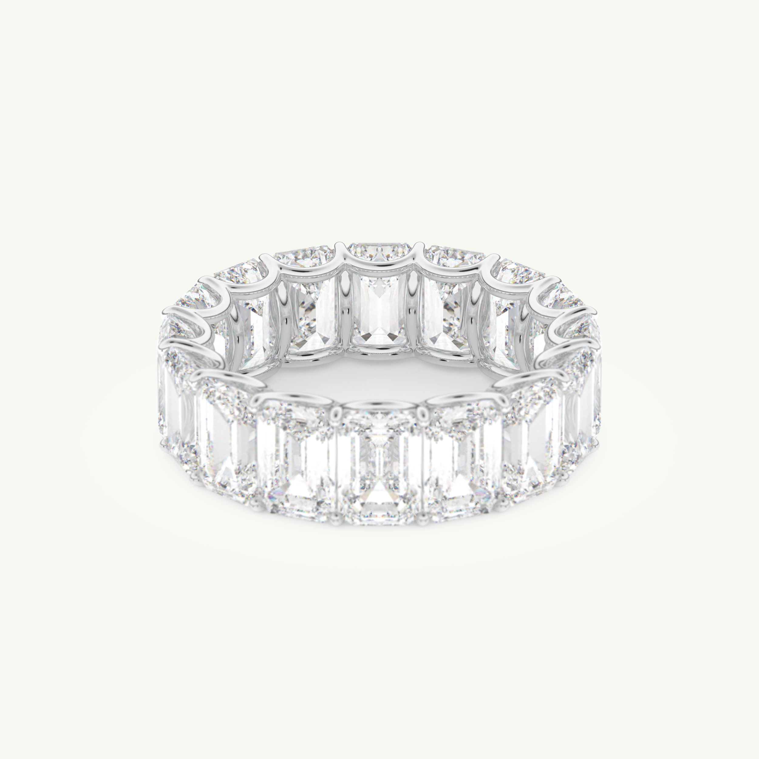 8.91 TCW Emerald Shaped April-Diamond Birthstone Wedding Band 15