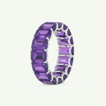 8.91 TCW Emerald Shaped February-Amethyst Birthstone Wedding Band 16