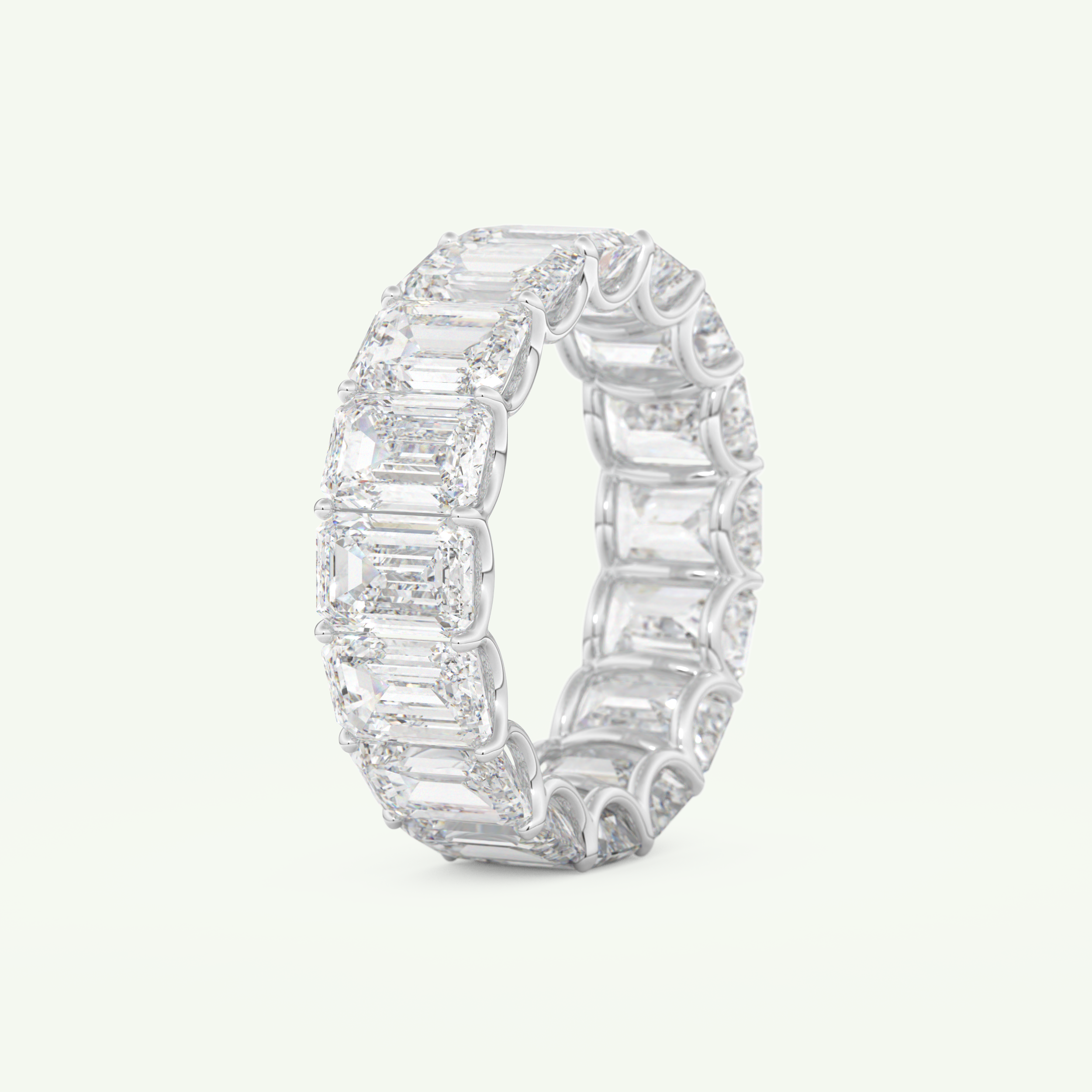 8.91 TCW Emerald Shaped April-Diamond Birthstone Wedding Band 16