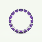 8.91 TCW Emerald Shaped February-Amethyst Birthstone Wedding Band 17