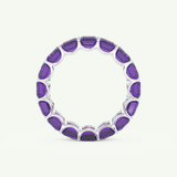 8.91 TCW Emerald Shaped February-Amethyst Birthstone Wedding Band 17