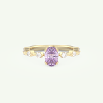 0.6 CT Oval Cut Pave February-Amethyst Birthstone Engagement Ring 1