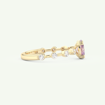 0.6 CT Oval Cut Pave February-Amethyst Birthstone Engagement Ring 2