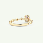 0.6 CT Oval Cut Pave February-Amethyst Birthstone Engagement Ring 3